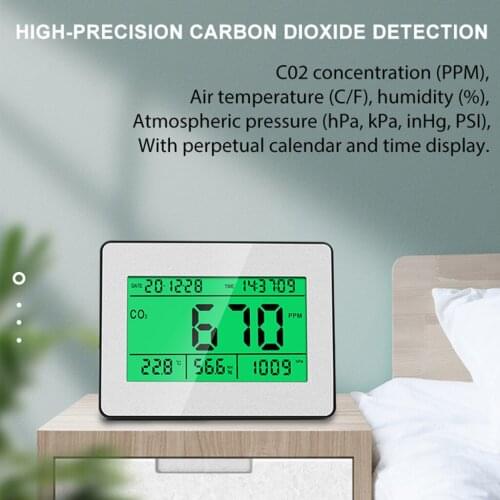 Portable Wall Mount Carbon Dioxide Air Quality Monitor EU Plug Multipurpose Portable CO2 Meter Tester Air Analyzer Home