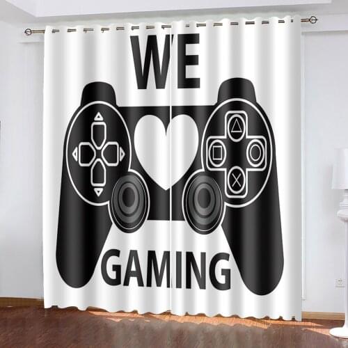 Luxury Blackout 3D Window Curtain For Living Room black and white game curtains soundproof windproof curtains