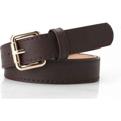 Luxury Waist Belt Lady Jeans Apparel Accessories PU Band Female Metal Square Buckle Waistband Women