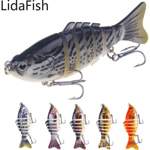 Lidafish 1PCS Fishing Baits 100mm 16g Trolling Swim Minnow Wobbler Swimbait 7 Segment Hard Artificial Bait For Fishing Tackle