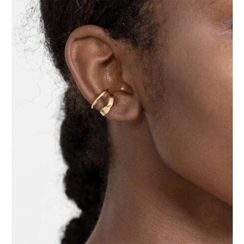 INS does not hurt or loses the high-level sense of double layer no pierced personality retro cool dark ear bone clip earrings