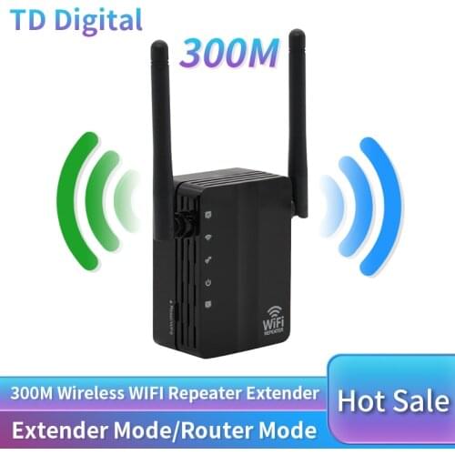 WiFi Repeater 300Mbps WiFi Router Amplifier Network Expander Repeater Power Extender Support Router/Router Mode