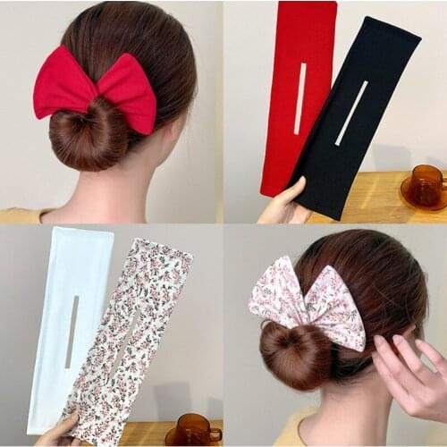 Deft Bun Hairband Women Bowknot Donuts Twist Bun for Hair Girls Vintage Hairpin Hairstyle Gifts Elegant Hair Scrunchies Elegant