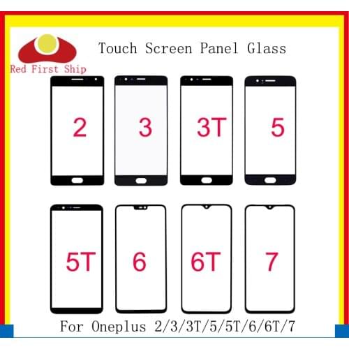 10Pcs/lot For Oneplus 2/3/3T/5/5T/6/6T/7 7T Touch Screen Panel Front Outer Glass Lens For Oneplus 1+ 6 6T LCD Glass Replacement