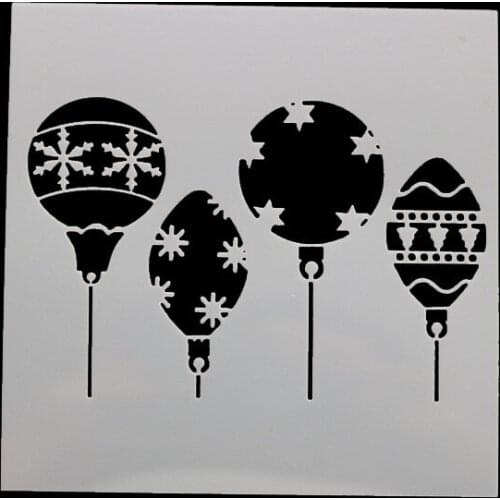 13*13 Christmas balloon pvc Layering Stencils for DIY Scrapbooking/photo album Decorative Embossing DIY Paper Cards Crafts
