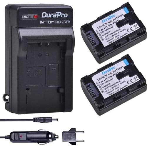 2Pcs 1800mAH BN VG114 BN-VG114 Battery + Call / Wall Charger for JVC BN-VG107 BN-VG107U BN-VG108U BN-VG108E BN-VG114U BN-VG114US