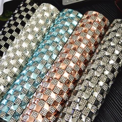 Hotfix 40*20cm rhinestones bead patches applique vintage crystal fabric sew on patch fashion clothing bags decoration patch