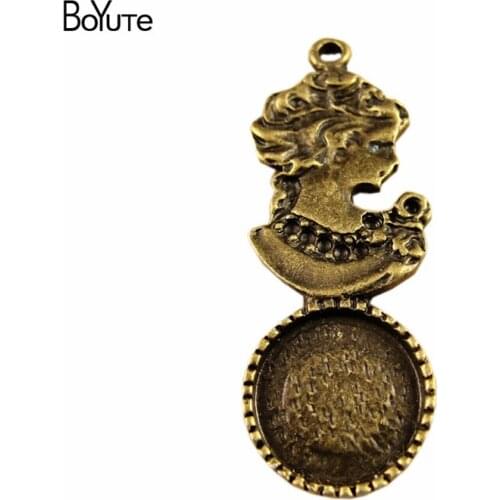 BoYuTe (40 Pieces/Lot) 12MM Cabochon Pendant Setting Wholesale Vintage Diy Jewelry Accessories Pendant Blanks