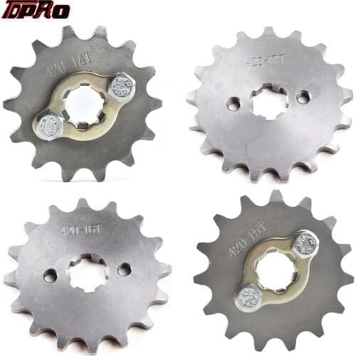 TDPRO 420 Chain 14T/15T/16T/17T 17MM Front Engine Sprocket Cog Fit Motorcycle ATV Gokart 50cc 70cc 90cc 110c 125cc Pit Dirt Bike
