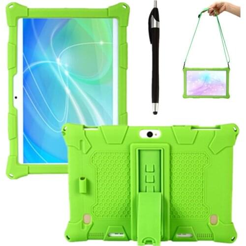 For Dragon Touch 10 inch K10 / Notepad K10 / Max10 Tablet Case with Shoulder Strap 10.1'' Universal Silicone Stand Cover+Pen