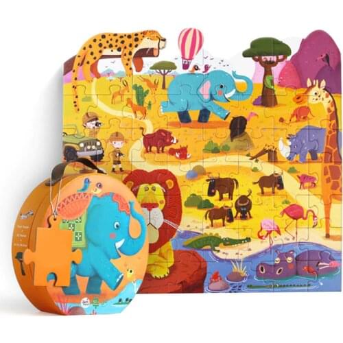 Cartoon Animals Puzzle Toy Kids Montessori Materials Wooden Common Puzzles Educational Toys For Children Theme Learning Bricks