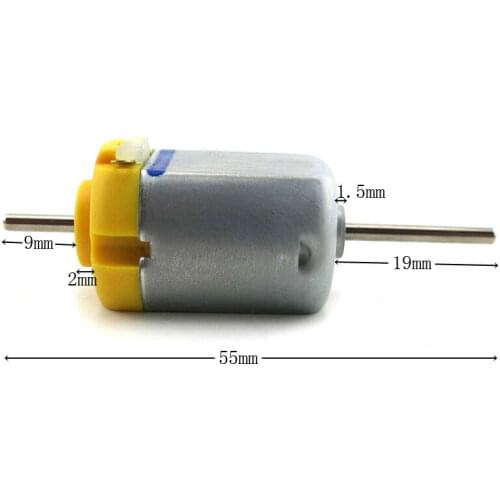 DC 1.5V-12V 6V 5400rpm Dual long Shaft Carbon Brush Mini 130 DC Motor Toy Car Engine Generator DIY