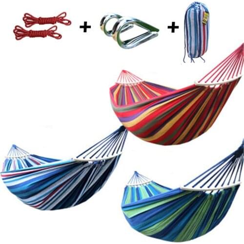 200*80CM Hammock Outdoor Leisure Bed Hanging Bed Double Sleeping Nylon Cloth Swing Hammock Camping