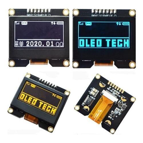 IPS 1.54 inch 7P Whtie/Yellow/Blue SPI PM OLED Screen Module with Iron Frame SPD0301 Drive IC 3-5.5V 128*64