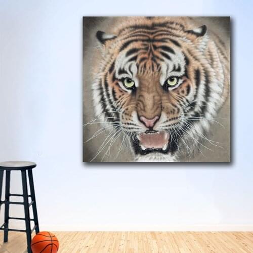 Oil Painting Picture Art HD Tiger Head3 Wall Decor Painted Wall Art Canvas Printed Living Room Painting Wall Art Pictures