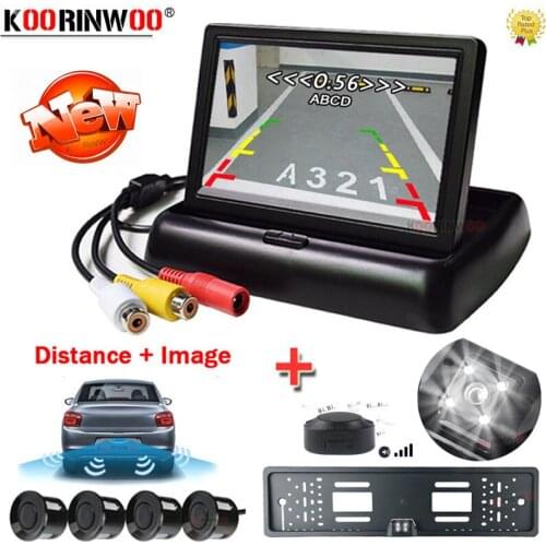 Koorinwoo New System Electromagnetic Night VIsion Video camera license plate With Parking Sensors + LCD Car Monitor Dashboard 12