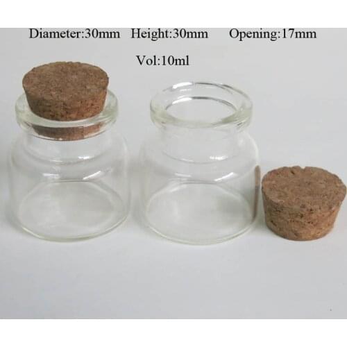 50 x 10ml Small Cute Mini Glass Bottle with Cork 1/3oz Empty Glass Vials Jars Display Containers for Wedding Gift Pendant Using