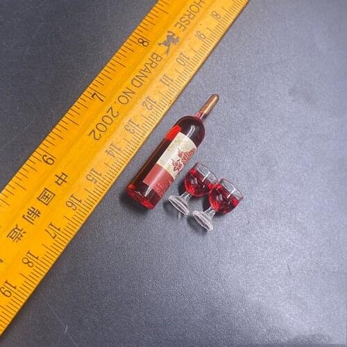 1/6 Scale Red Wine Cups and Bottle Models for 12''Figures Body DIY Accessories