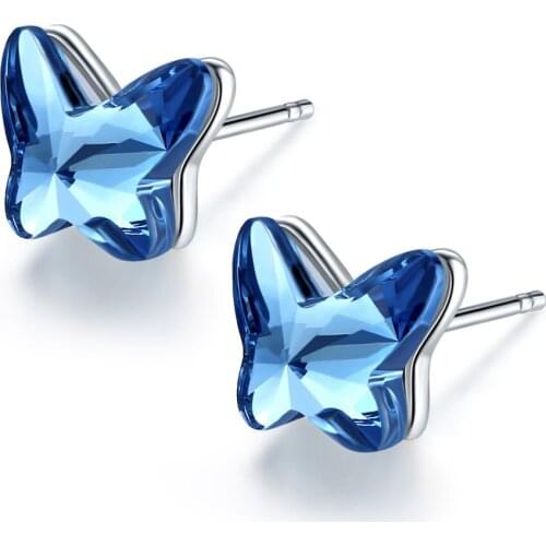 Minimalist Blue Fox Cat Earrings High Quality Crystal Rhinestone Womens Earrings Fashion Jewelry Punching 2021 Trend