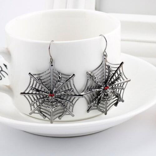 Fashion Halloween Earring Big Round Circle Hollow Spider web Earrings Drop Dangle Festival Party Charm Gift For Girls Jewelry-15