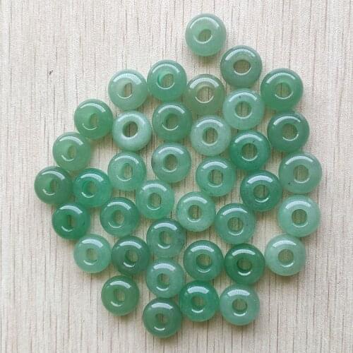 Fashion good quality natural green aventurine round shape big hole beads for Charms Bracelet 50pcs/lot wholesale free shipping