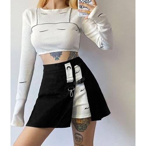 The new milk cool function long-sleeved t-shirt design sense of anti-bright line retro was thin high-waisted short top women