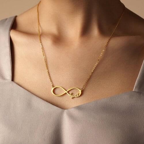 Personalized custom multiple name stainless steel necklace letter pendant necklace lady mother holiday jewelry gift