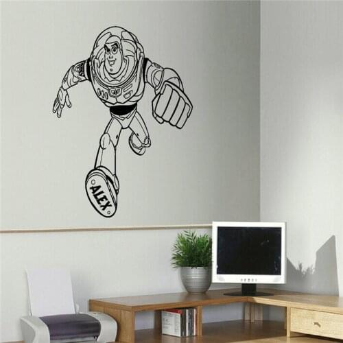 Toy Story Personalised Buzz Wall Art Transfer Sticker Decal Cute Cartoon Wall Stickers For Kids Bedroom Home Decor