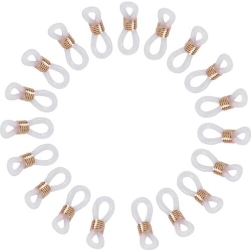 100PCS Plastic Silicone Glasses Chain Connection Glasses Chain Antiskid Rubber Ring Strap Extension Spring DIY Eyeglasses Rope