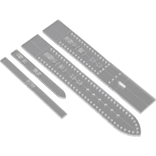 4pcs/set Transparent Acrylic Watch Strap Band Stencil Template Mold DIY Leather Craft Tool Home Supplies For Men E56C