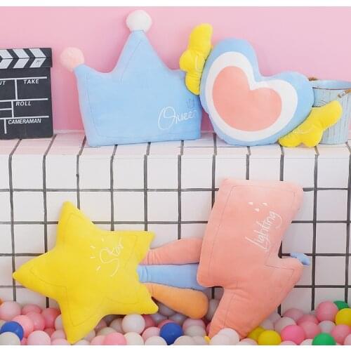 Rainbow Clouds Cute Pink Pillow Princess Style Warm Company Does Not Fade No Shed Hair Moon Cushion Plush Toy