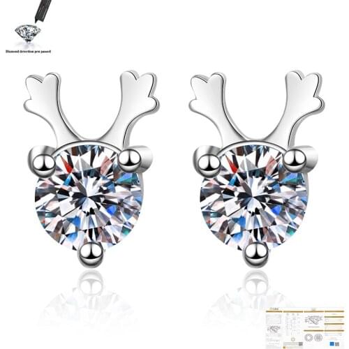 0.3 CT gem glitting moissanite gemstone dangling earring pendant for women 925 sterling silver girl birthday gift