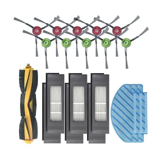 Roller Brush Filter Side Brush Mop Cloths Cleaning Rags Replacement Kit for Ecovacs T8 Sweeping Robot Vacuum Cleaner Spare Parts