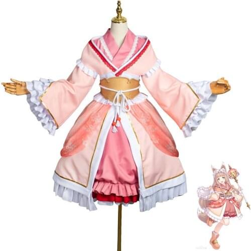 Anime Princess Connect! Re:Dive Himemiya Maho Cosplay Costume Lolita Kimono Party Princess Dress Uniform Full Set Halloween Suit