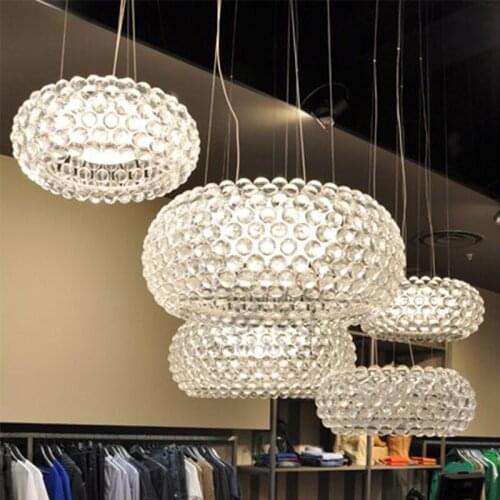 Contemporary Acrylic Granule Pendant Lights Dia 35cm 50cm 65cm Round Foscarini Suspension Lamp For Bedroom Living Room PA0071