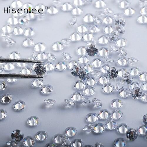 1.0-2.0mm AAAAA White Zircon Nail Rhinestones Micro Round Cut Loose CZ Stone Gems Nail Art Jewelry Charm Shining Decoration