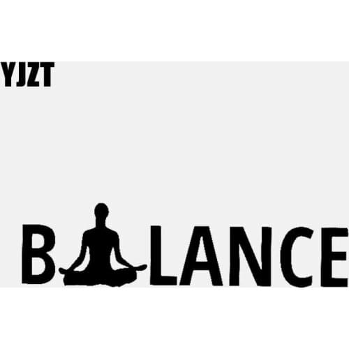 YJZT 15.2CM*4CM BALANCE Buddhism Meditation Room Yoga Car Stickers Vinyl Decal Black/Silver C3-1524