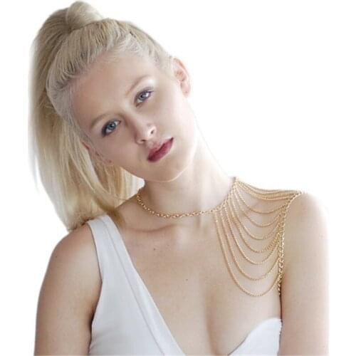 Summer New Arrival Women Fashion Body Sexy chain Necklace Personality Body Shoulder Jewelry Charm Shoulder Bodychain Bijoux