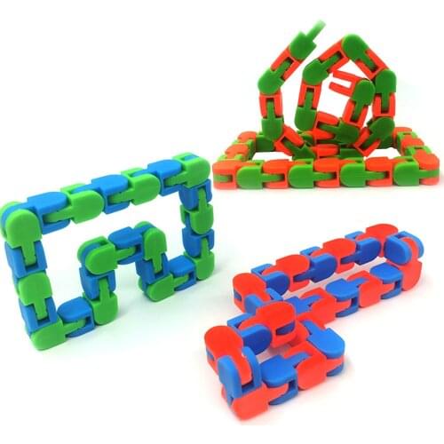 1pc Stress Relief Sensory Toy Fidget Toys Snap And Click Wacky Track Anti-stress Decompression Gift For Kids Adults Random Color