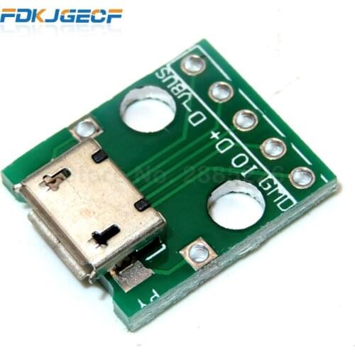 10PCS Micro USB To DIP Adapter 5pin Female Connector Module Board Panel Female 5-Pin Pinboard micro usb connector 2.54 MM