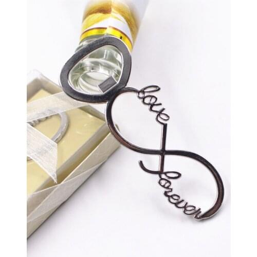 100 PCS forever love chrome beer bottle opener wedding favors and gifts for guests Party gifts supplier Bridal show lin2365
