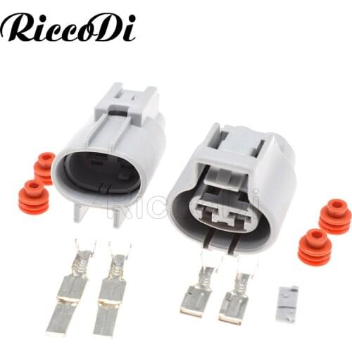 15Sets 176146-6 176143-6 Tyco 2 Pin Female Male Electronic Fan Plug Auto Connector 4.8mm Series For Toyota Buick Excelle RAV4