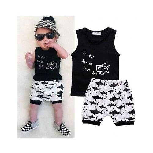 Newborn Infant Baby Boys Summer Outfits Children Tops T-shirt +Shorts Clothes Set 2pcs
