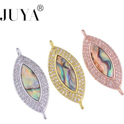 2019 Popular Style Copper Micro Pave CZ Zircon Crystal Evil Eye Connectors For Jewelry Making Jewelry Findings Components 1pc