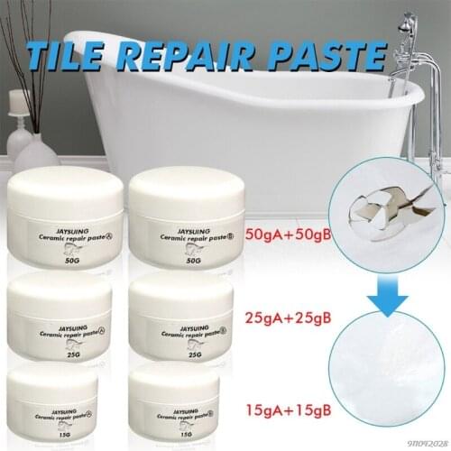 30/50g Ceramic Paste Floor Tile Adhesive Tile Repair Agent Tub Tile and Shower Repair Kit Porcelain Repair Kit 2 Pcs wholesales