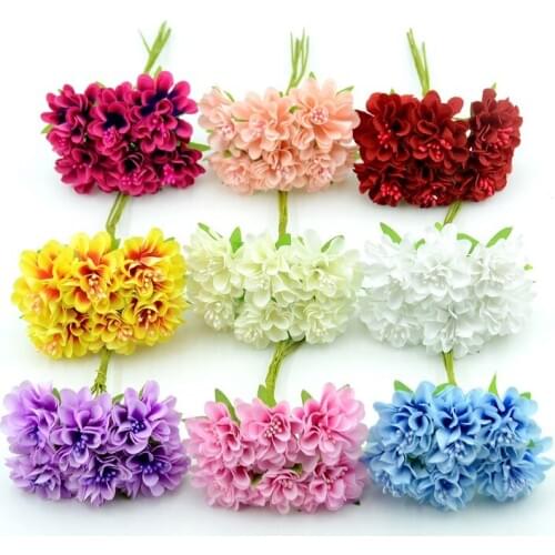 300pcs Mini Artificial Silk Stamen Flower Bouquet Wedding Decoration DIY Handmade Wreath Gift Box Scrapbook Craft Fake Flowers