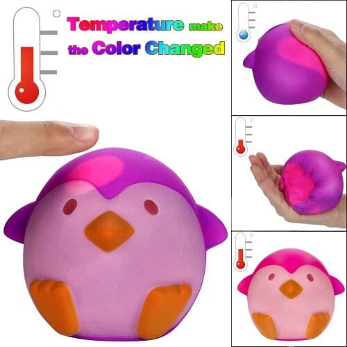 #332 Novelty Temperature Color Change Squishies Penguin Slow Rising Scented Reliever Stress Practical Joke Fun Squishes Gadgets