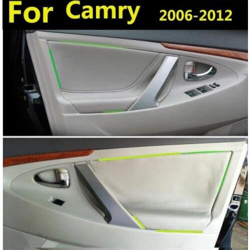 4Pcs/SET Microfiber Leather Car Door Armrest Panel Protective Cover For Toyota Camry 2006-2012 with Mount Fittings