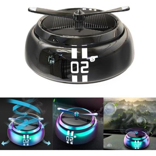Car Rotating Perfume Solar Powered Suspension Essential Oil Diffuser Air Freshener Replaceable Incense Tablet Vehicle Decoration