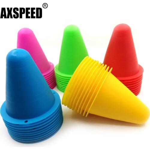 AXSPEED 10pcs RC Drift Soft Road Cones/Pylons Barricades Traffic Cone Traffic Facilities For Sakura D3 Axial Tamiya Drift RC Car
